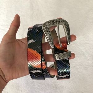 Western Snakeskin Print Belt